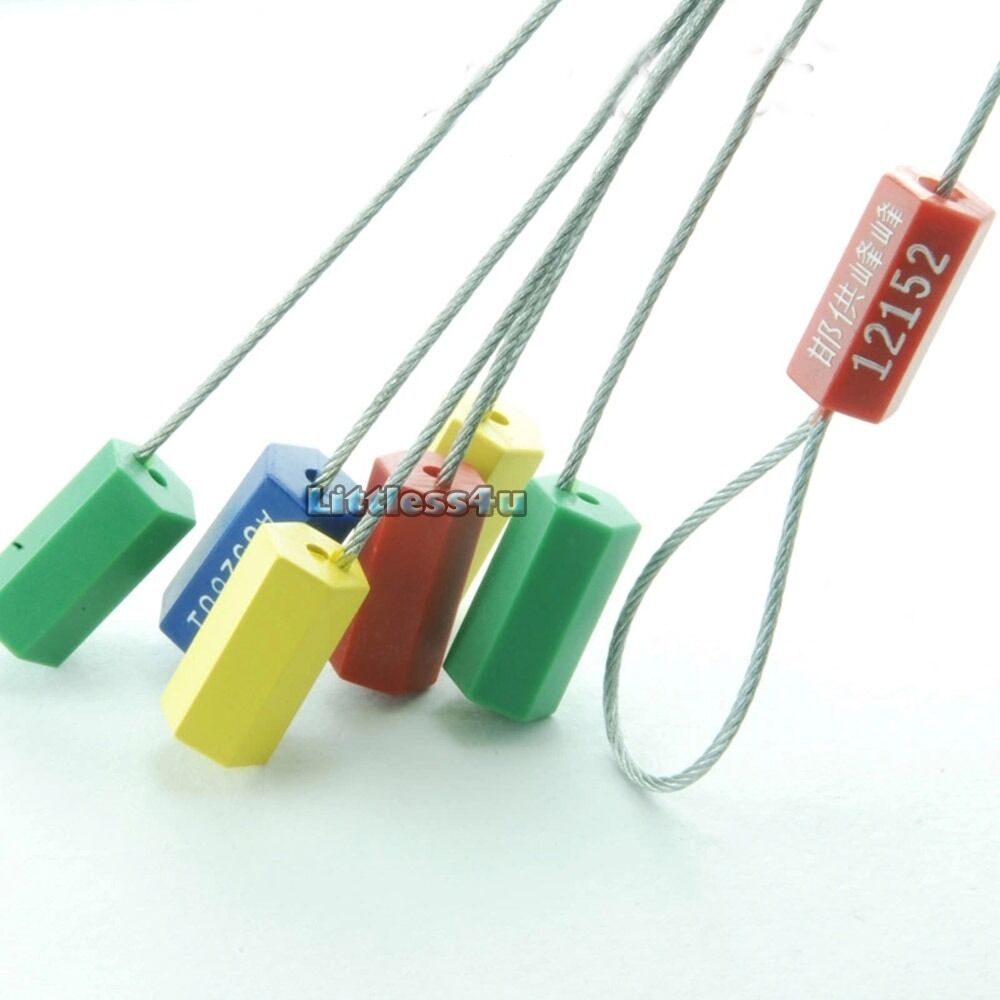 50Pcs  Container Cable Seal Cargo Lock Security Metal Wirerope Mix Color