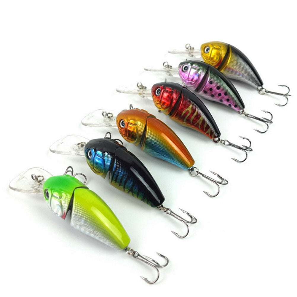 14G 8.5CM Fishing Lures Minnow Crank Bait Crankbait Bass Tackle Treble Hoo.l8