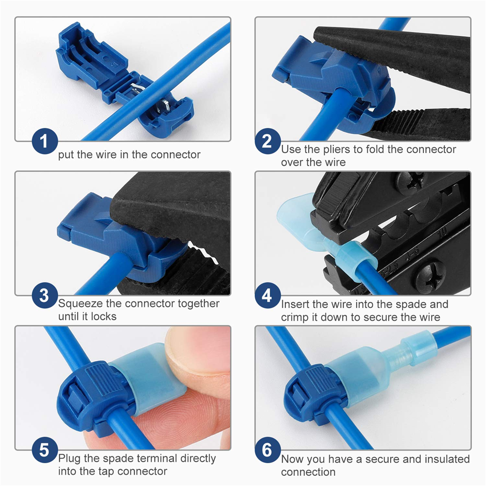 240Pcs 22-10 AWG Insulated T-Tap Quick Splice Combo Wire Terminal Connectors Kit