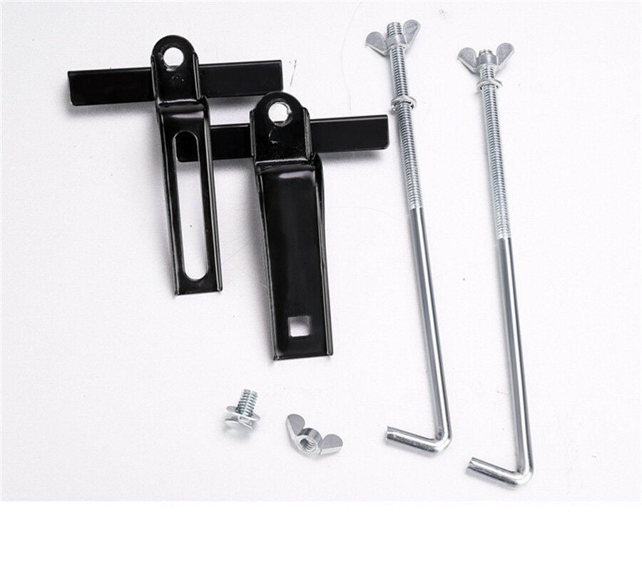 Universal Black Battery Tray Car Storage Battery Holder + Hold Down Clamp Safe
