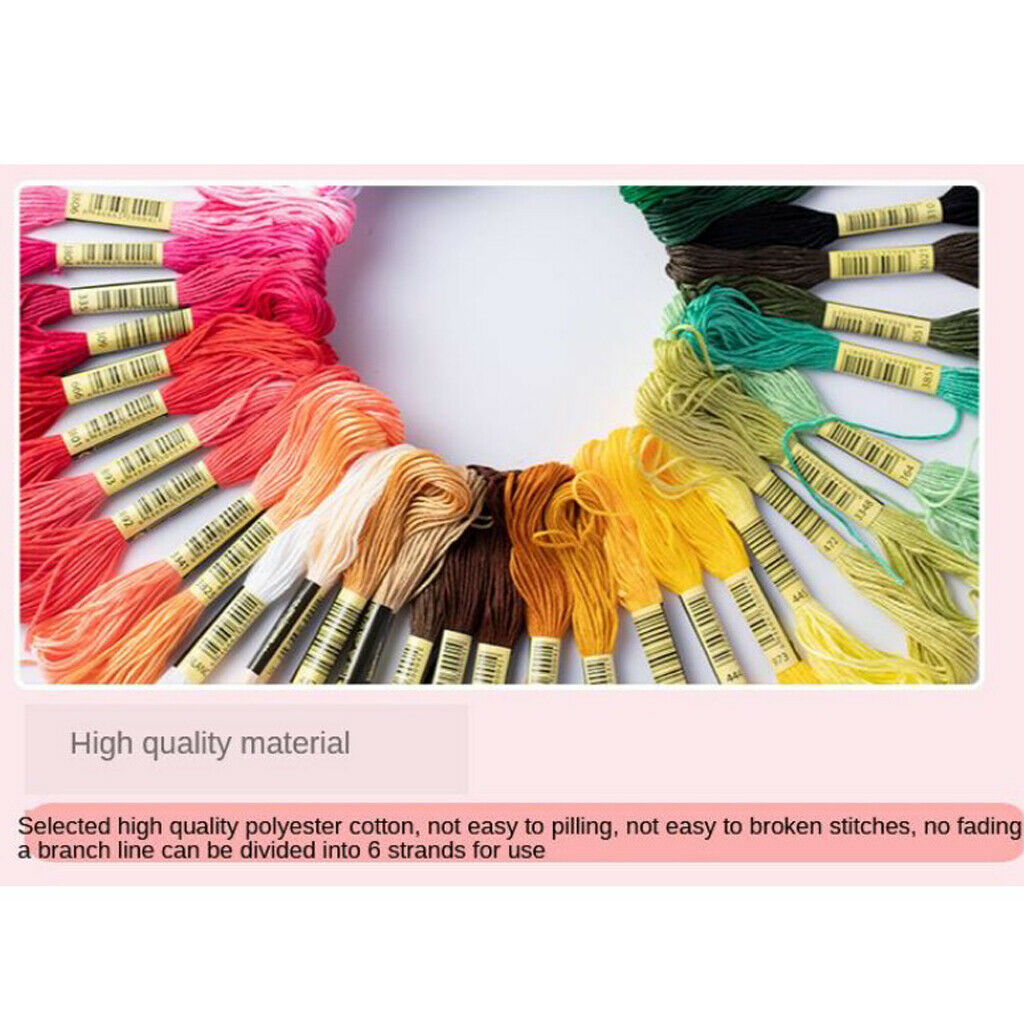 50Pcs/set Rainbow Color Cotton Craft Cross Stitch Embroidery Thread Floss