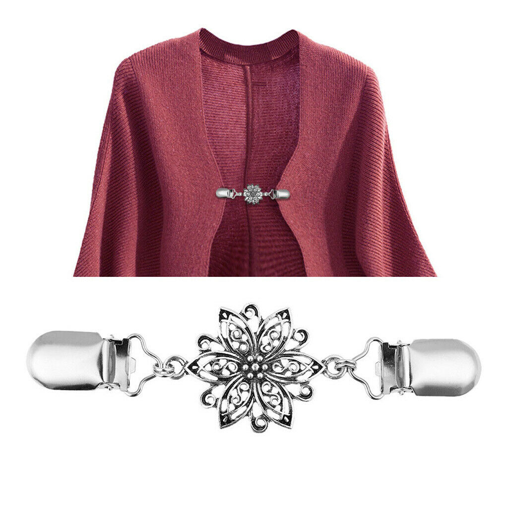 Prettyia 4Pcs Retro Style Sweater Shawl Clips Dress Cardigan Collar Clips