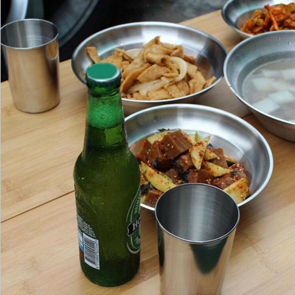 6pcs Stemless Wine Cup Stainless Steel Beer Drinking Ultralight Camping BBQ