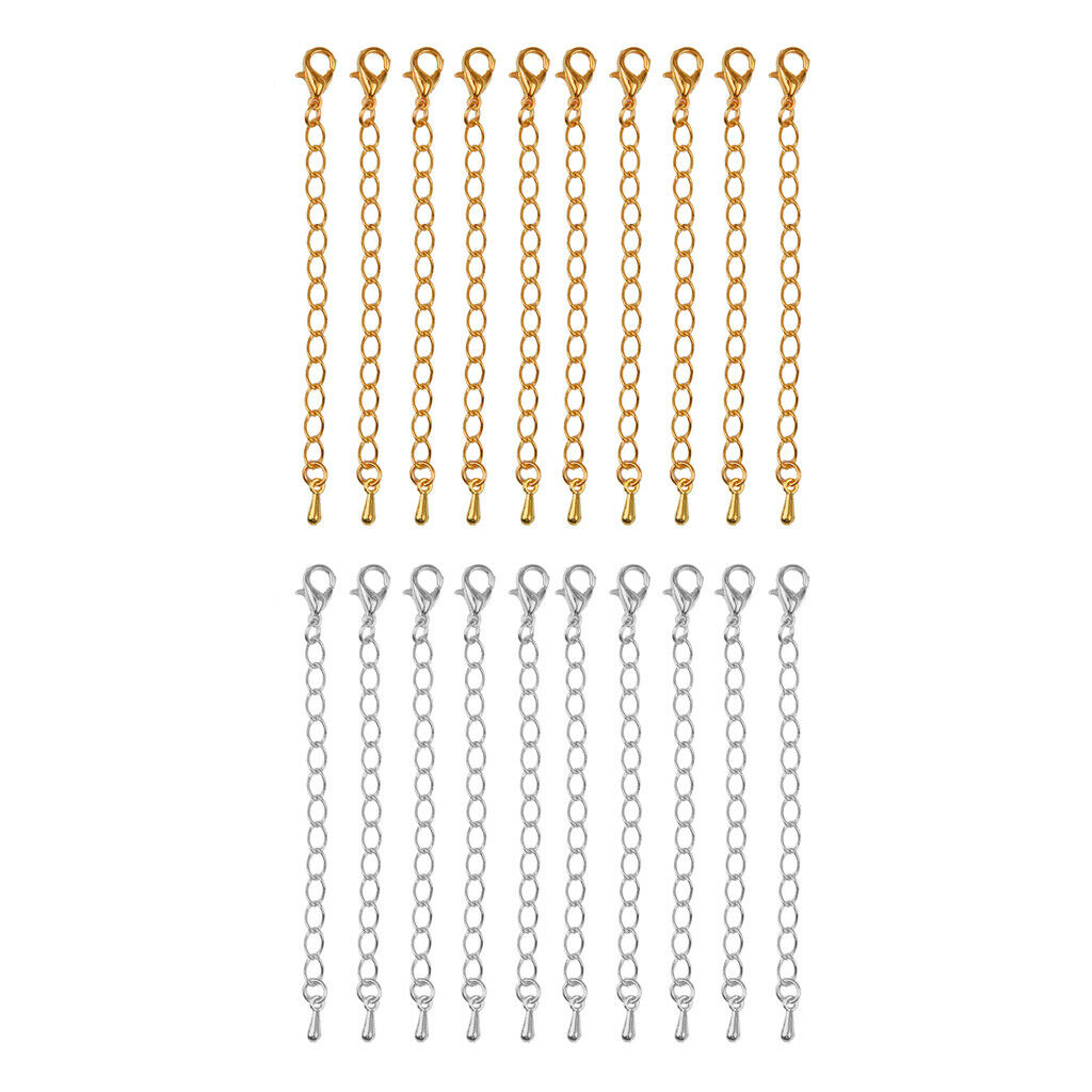 20pcs Link Chain Extenders Necklace Bracelet Extansion With Lobster Clasp