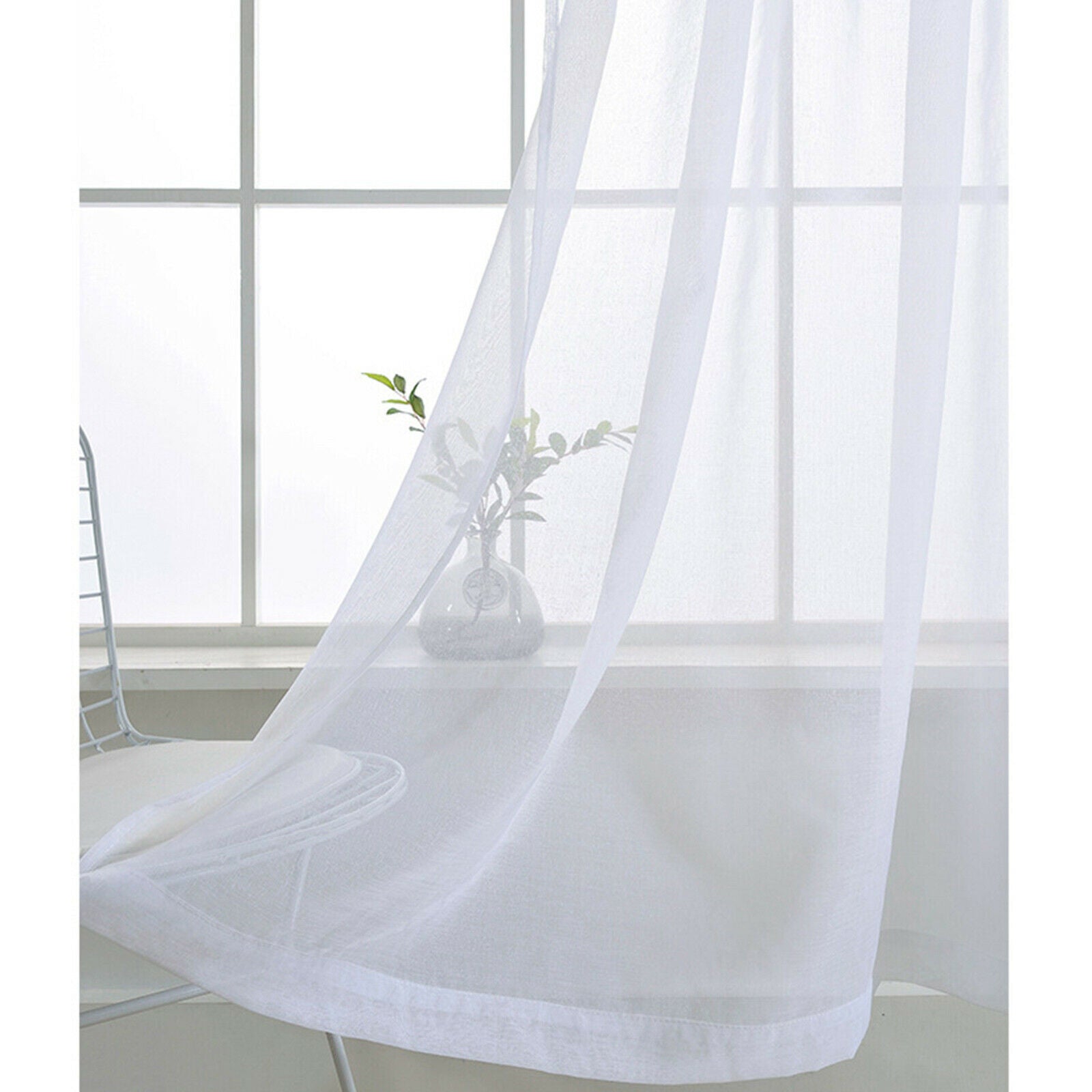 3Pcs Sheer Curtain Porch Deck Canopy Patio Drape Privacy Voile Decoration