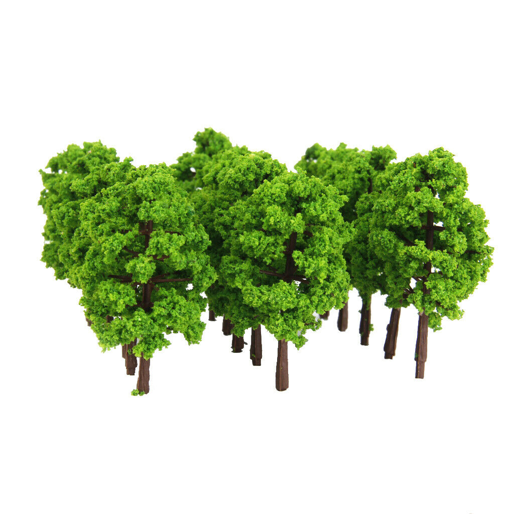 60x Plastic Green Trees Train Park Street Layout Dioramas Decor 1:150 Scale