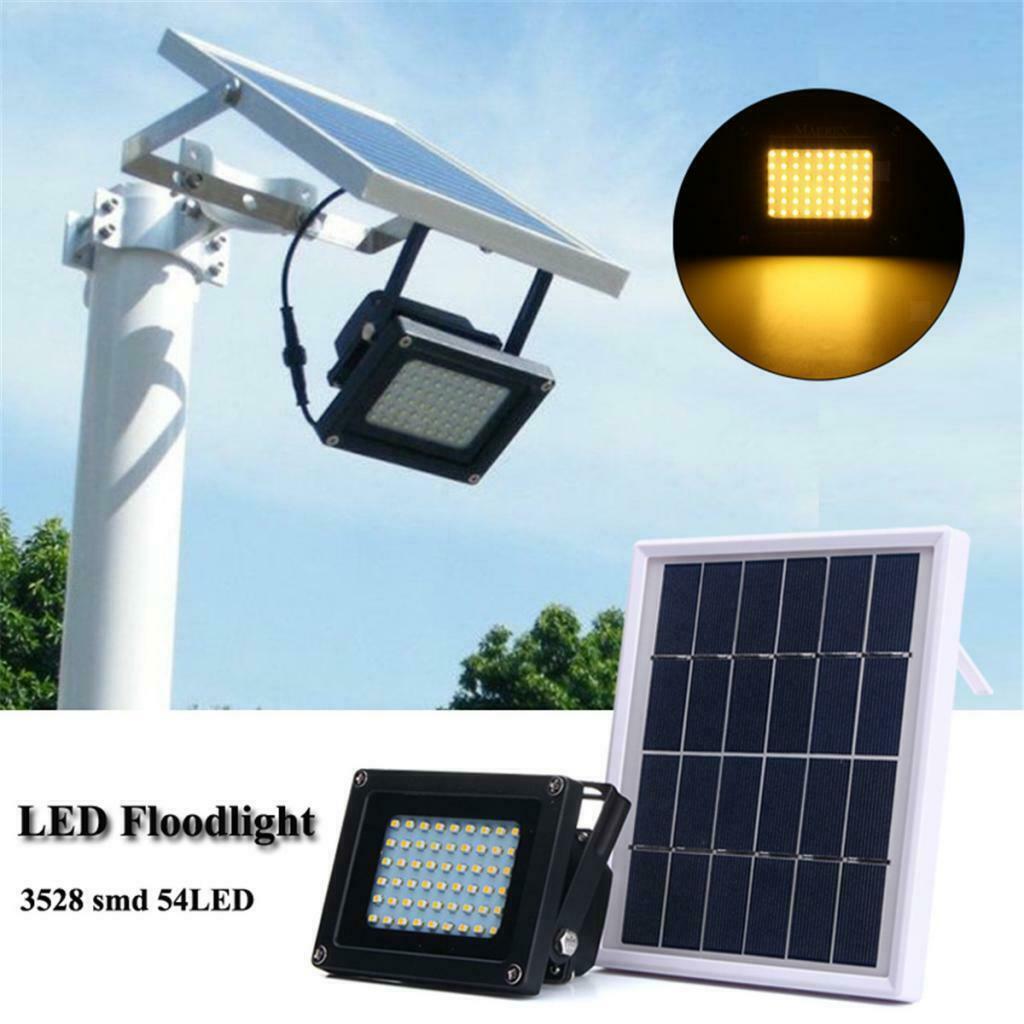 Solar 54Leds Waterproof Flood Spot Lamp For Outdoor Garden Yards Roads Patio