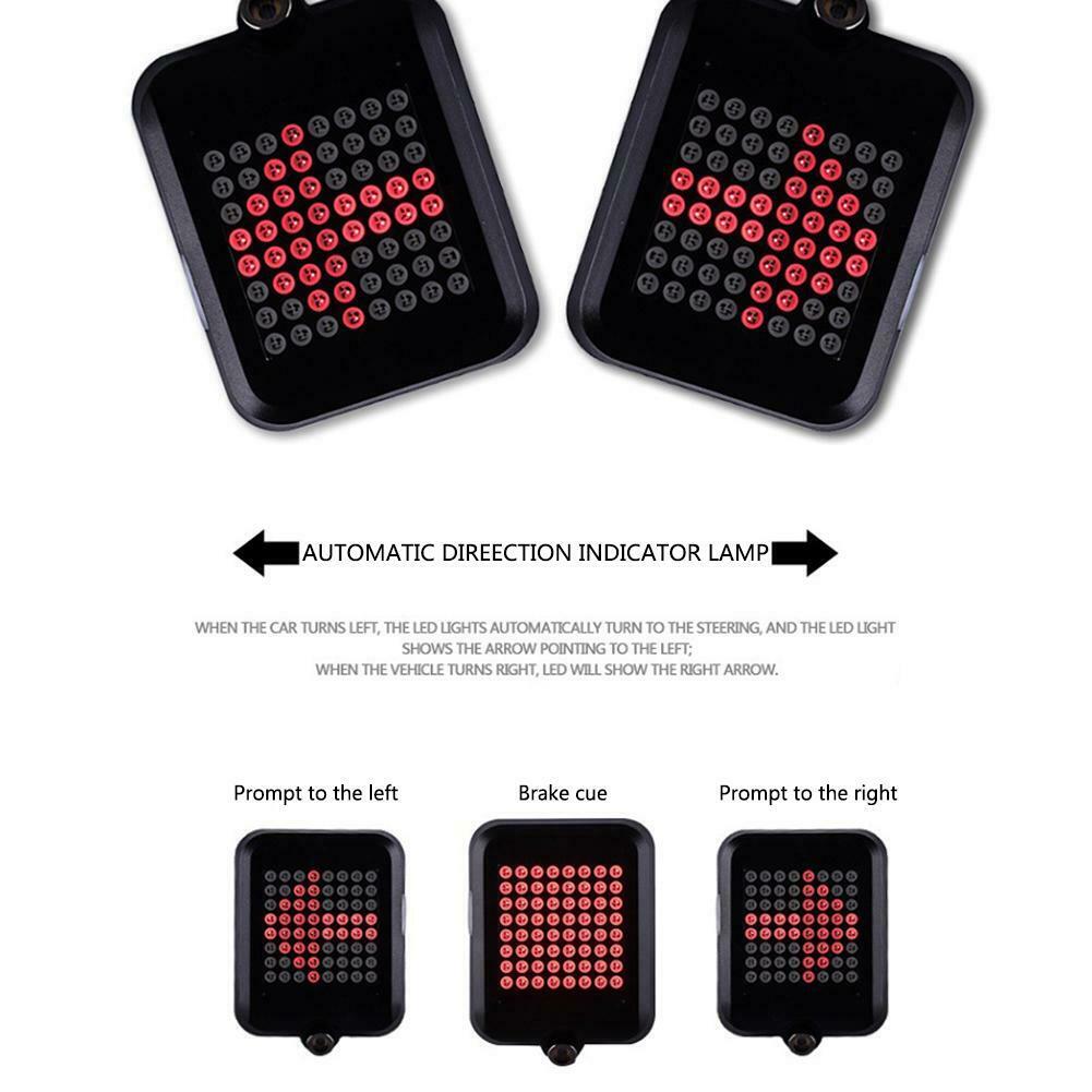 64 LED Bicycle Automatic Direction Indicator Taillight Safety Warning Rear L A#S
