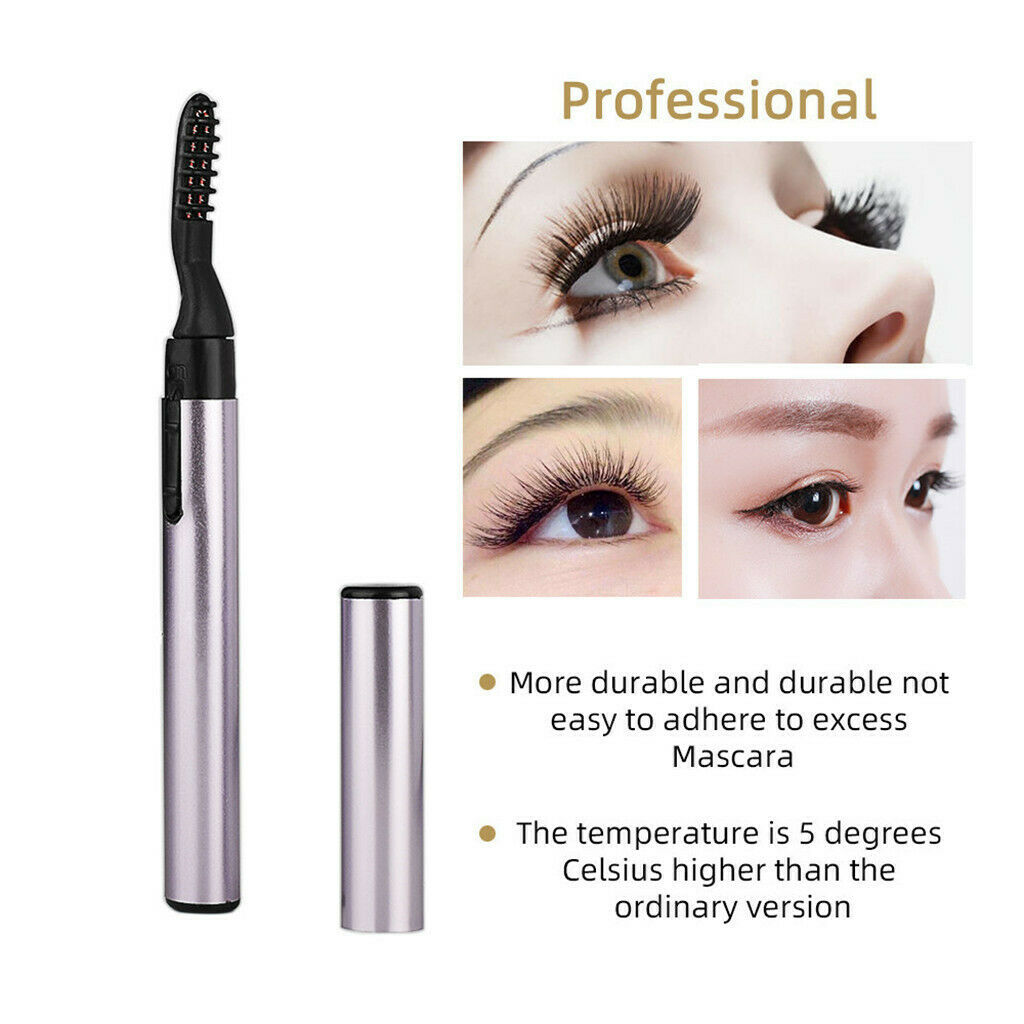 Mini Electric Eyelash Curler Gorgeous Battery Powered Brush Wand with Comb