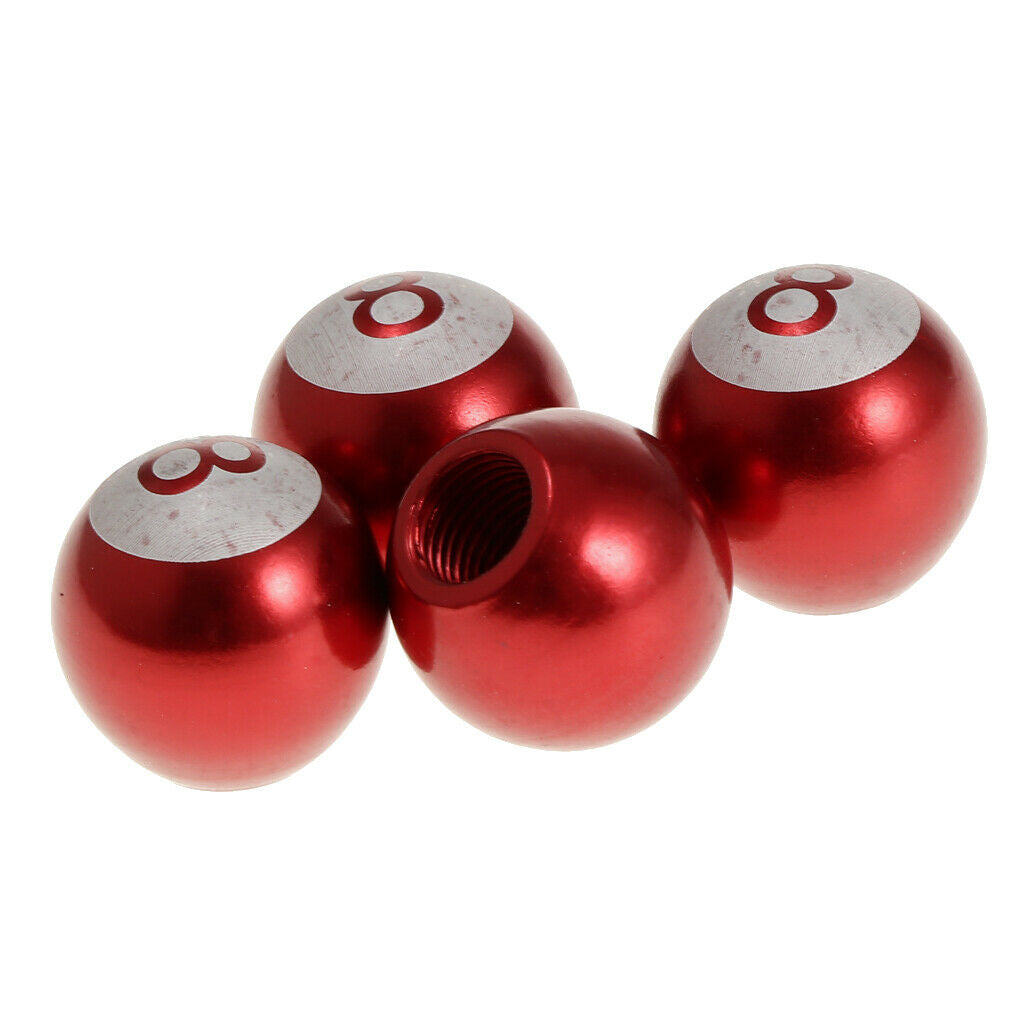 4 Pcs Car Bicycle Motorcycle Red 8 Ball Tyre Tire Wheel Stem Air Valve
