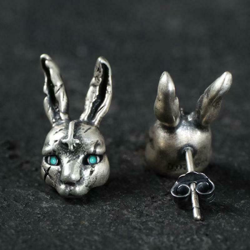 Retro Distressed Cross Bunny Earrings Alloy Pendant Earrings Suitable for Girls