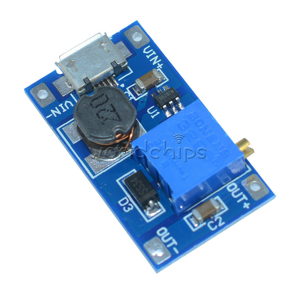 2PCS DC-DC 2A Booster Board MT3608 Step up Module 2~24V to 5~28V Replace XL6009