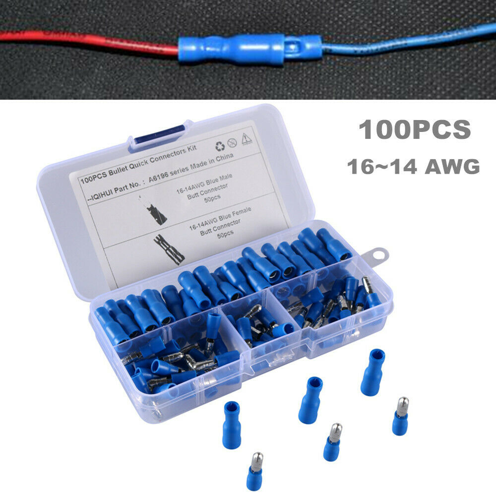 100pcs 16~14 male & female terminal blocks for automobile cable wire connection