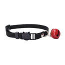 Small Pet Puppy Dog Soft Micro Fiber Collar Safety Buckle with Bell Black