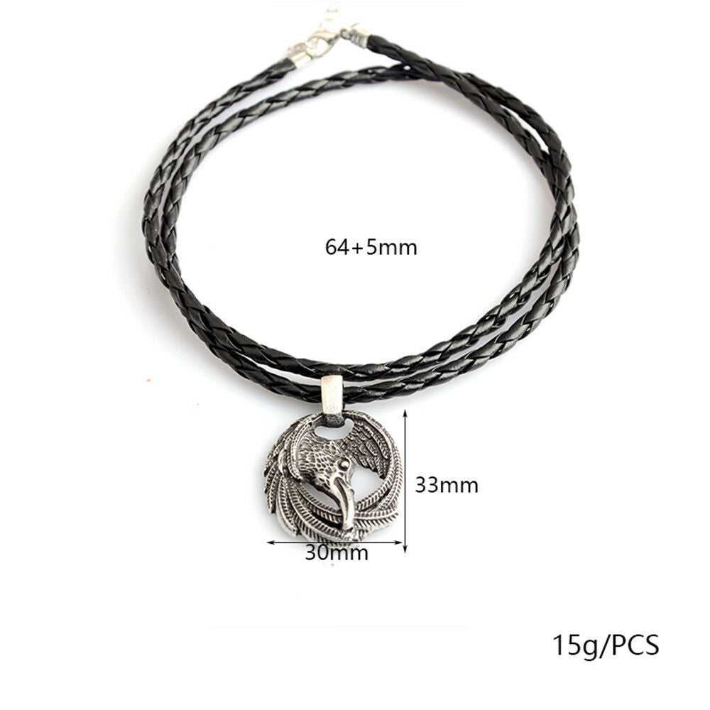 Fashion Men Viking Raven Helm Of Awe Rune Pendant Norse Amulet Necklace