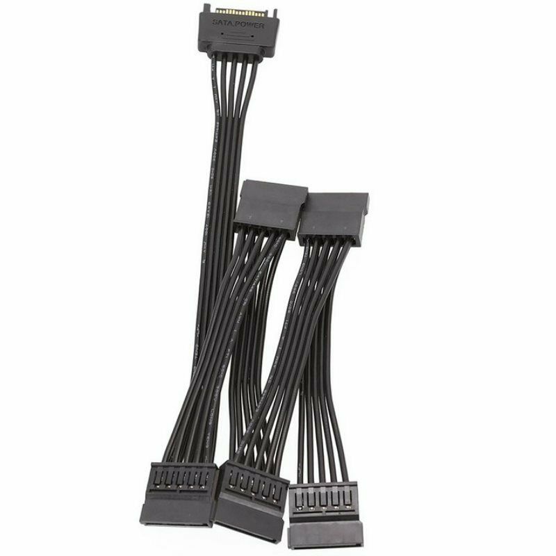 Molex 15pin SATA 1 to 5 SATA 15Pin Hard Drive Power Supply Splitter Cable C XC