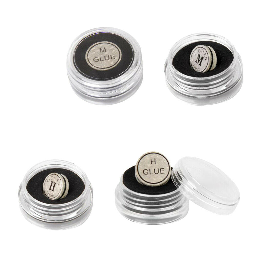 Set of 4 Artificial Leather Adhesive Tips for Billiard And Billiard Cues - 11mm