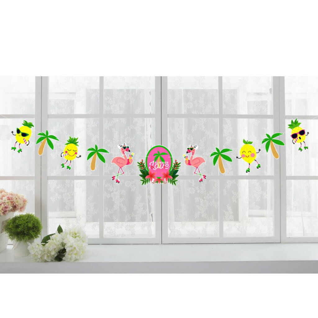 Pineapple Coconut Trees Paper Bunting Banner Garlands for Kids Baby Shower