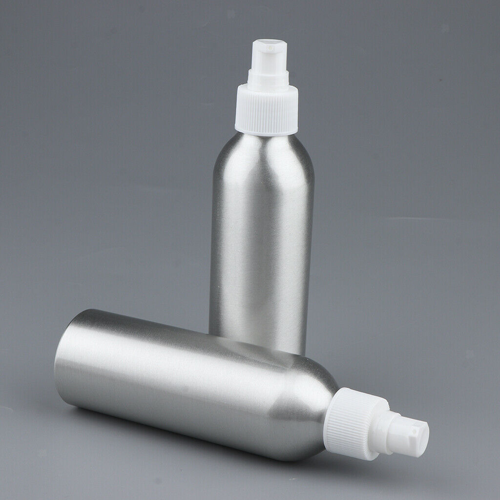 2Pieces Reusable Aluminum Empty Pump BottleS for Bathroom Travel hotel White