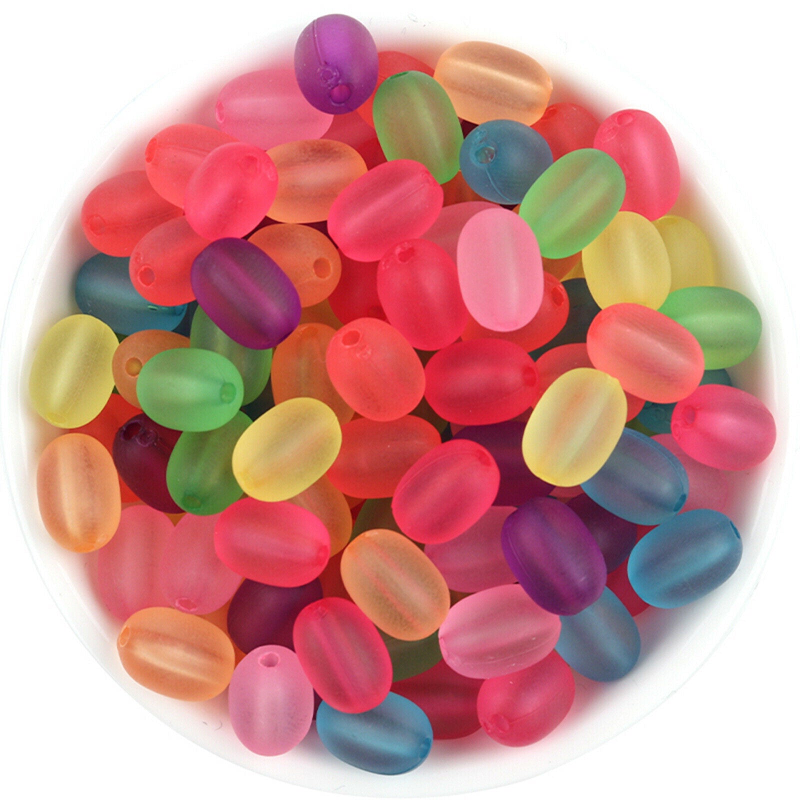 300Pcs Oval Beads 10mm Jewelry Making Crafting Loose Bead Charms Accessories