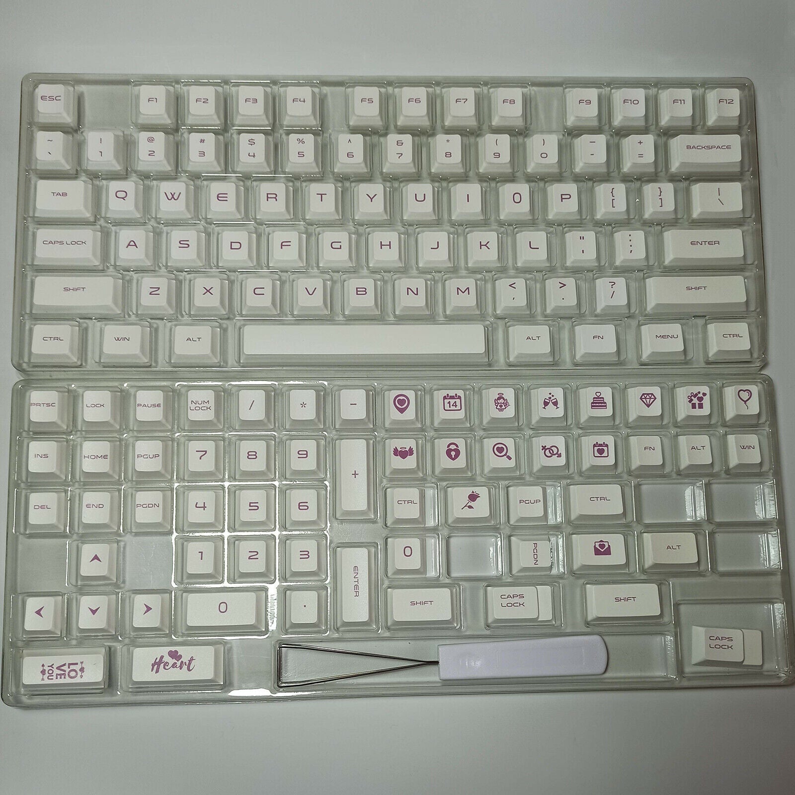 White 134-key Sublimation PBT Keycap Height Key Cap for Mechanical Keyboard