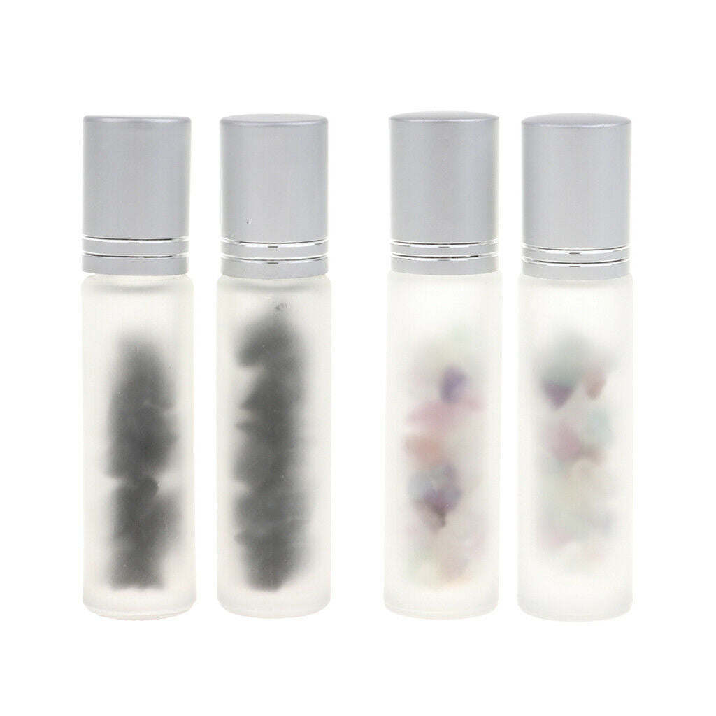 4X 10ml Portable Empty Frosted Glass Perfume Roller Ball Bottle Home Travel