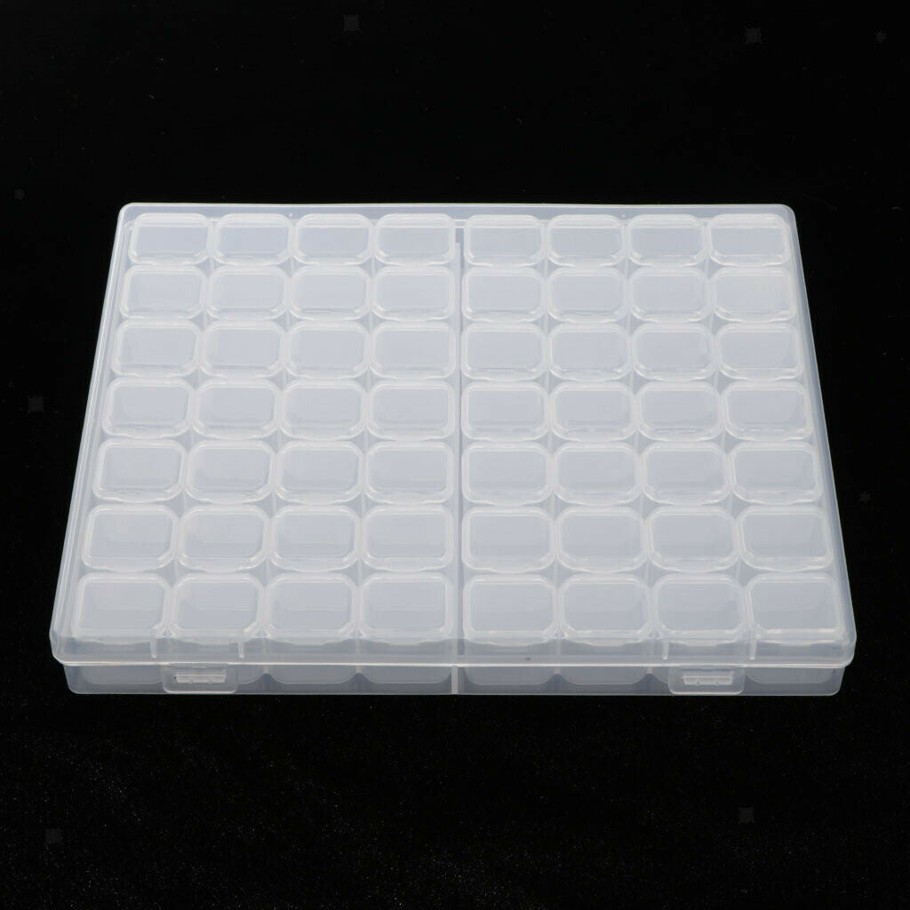 56 Grids  Clear Mini Storage Case Jewelry Nail Art Pin Small Items Container Box