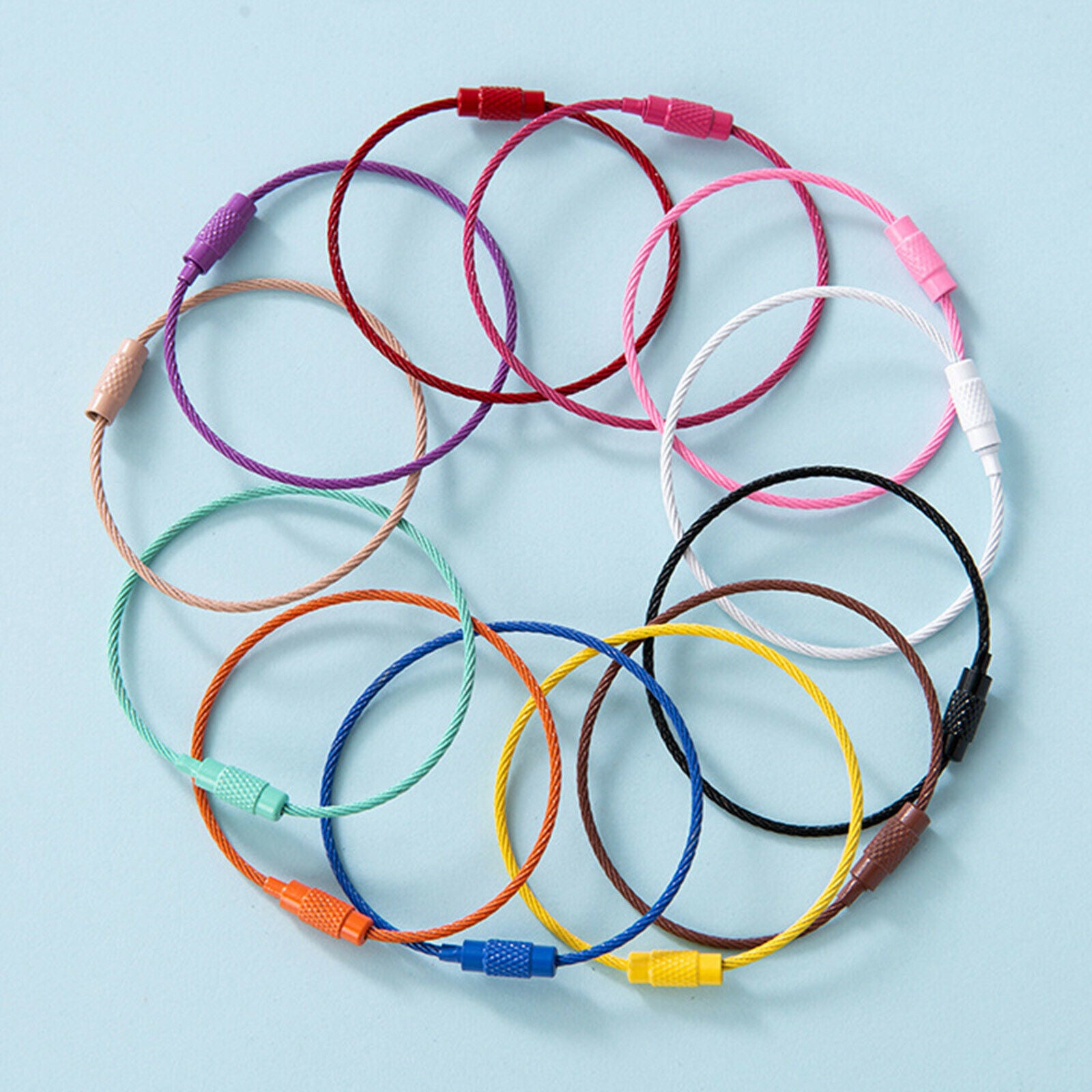 30Pcs Wire Keychain Cable 6in Stainless Steel for Key Fobs ID Tag Key Holder