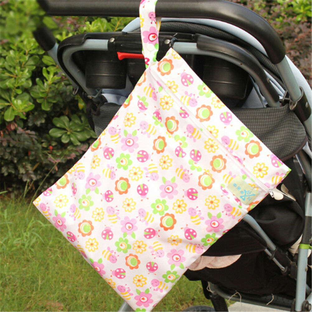 Baby Protable Nappy Washable Nappy Wet Dry Cloth Zipper Waterproof Diaper .l8