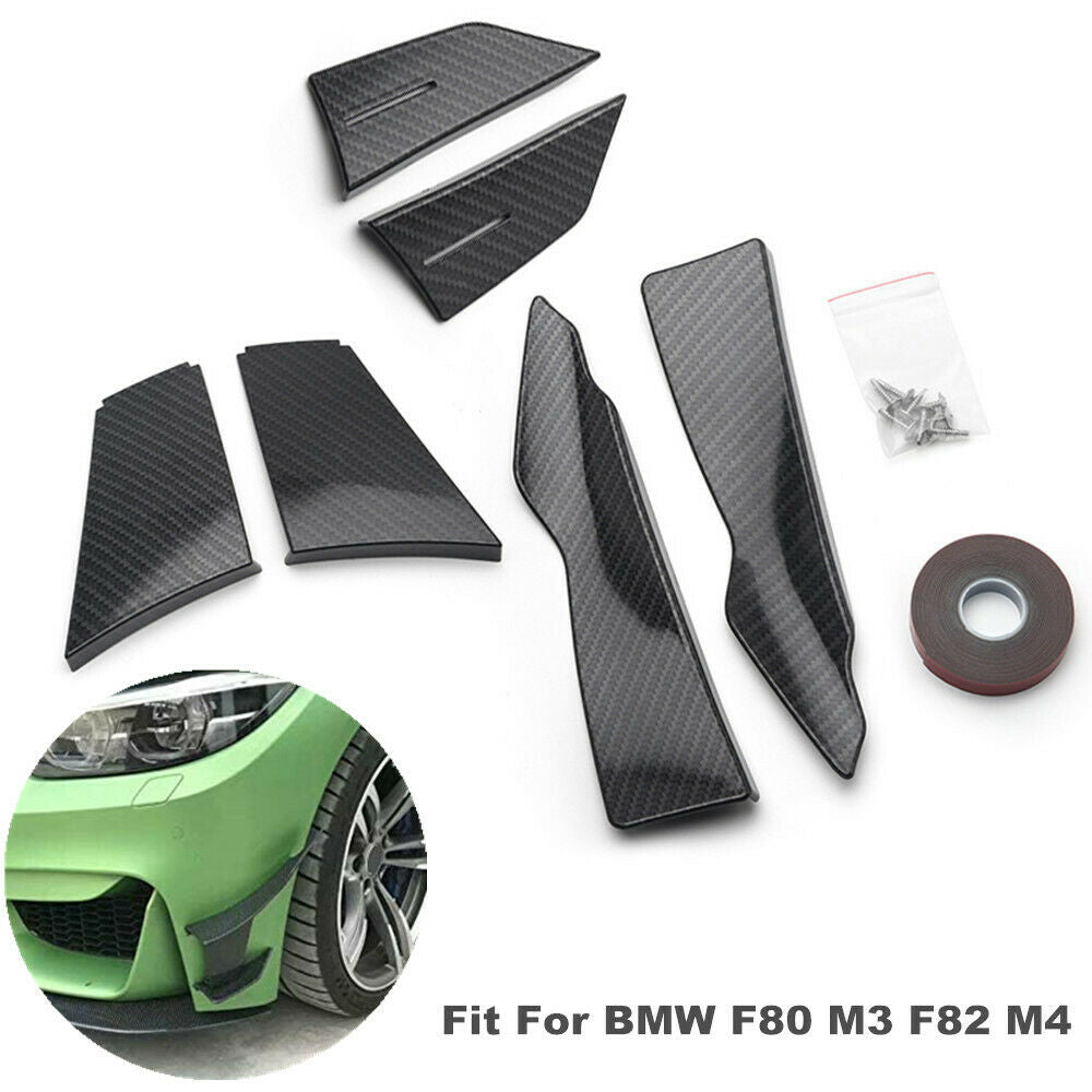 fit for BMW F80 M3 F82 M4 Car Bumper Carbon Combined Wind Splitter Spoiler Kit