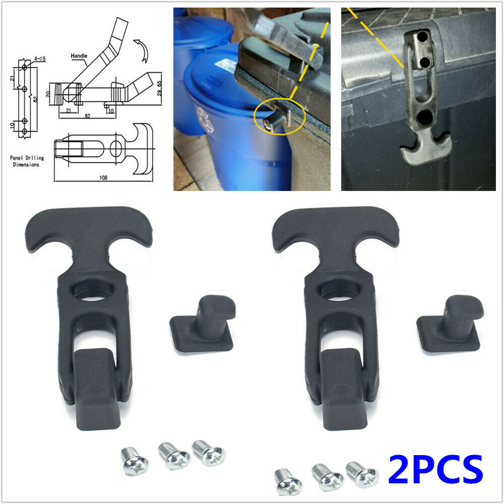 2X Rubber T Handle Draw Latch Toolbox Lock for Golf Cart Off-road Vehicle Cooler