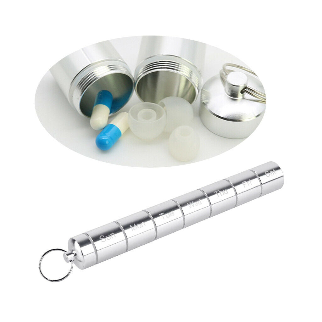 Pill Organizer Daily Pill Case Aluminum Alloy Supplements Tablet Pill Box