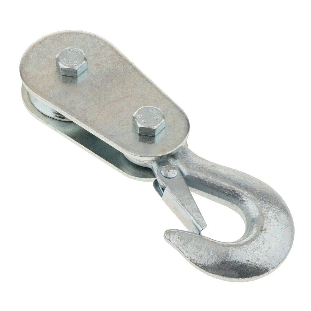 2 Ton Lifting Pulley Winch Hoist Block Hook W/Safety Clip Drop Forged Steel