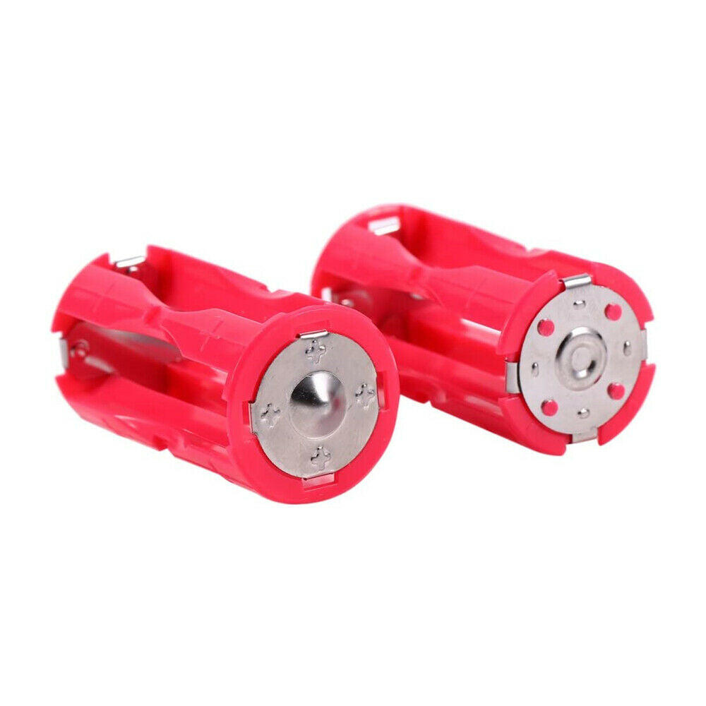 4pcs 4AAA to C Size Parallel Battery Converter Adapter Holder Cases Box Red