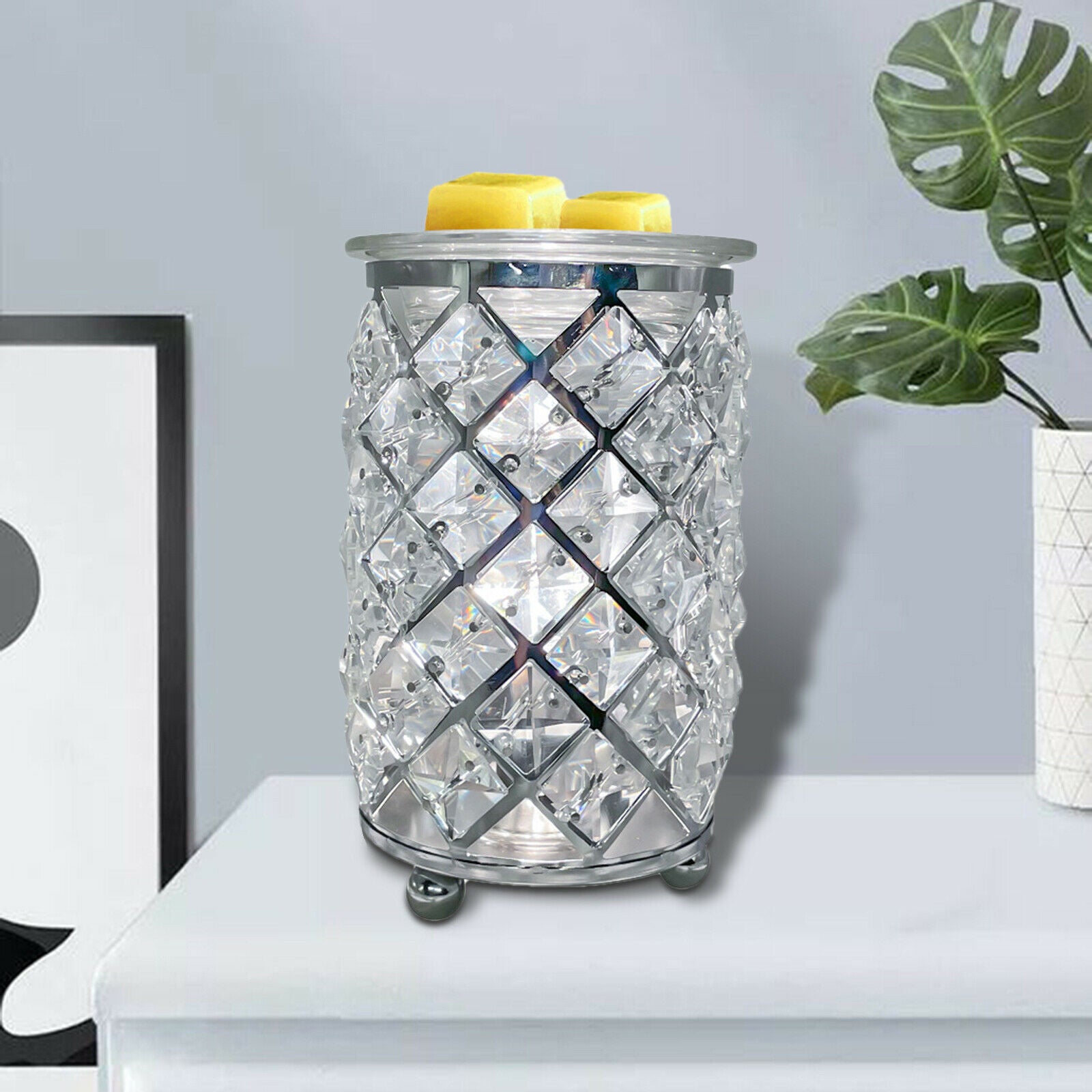 Crystal Scented Thermal Candle Warmer Wax Melter Lamp Home Tabletop Lights