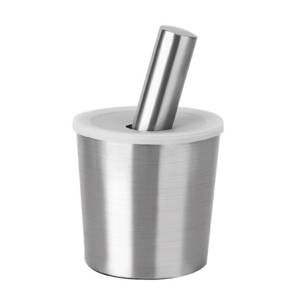 1 Set Stainless Steel Pepper Mill Mortar Pestle Pugging Pot Garlic Spice Grinder