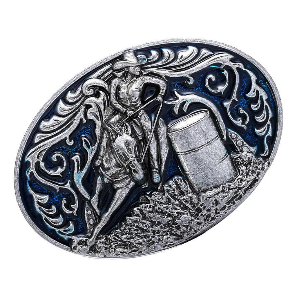 Men's Classic Retro Style Barrel Racing Cowboy Western Belt Buckle Accessory