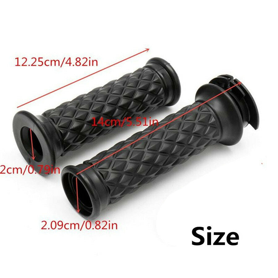 2Pc 7/8" Handlebar Rubber Anti-Skid Hand Grips Cover For Motorcycle Racer Bobber