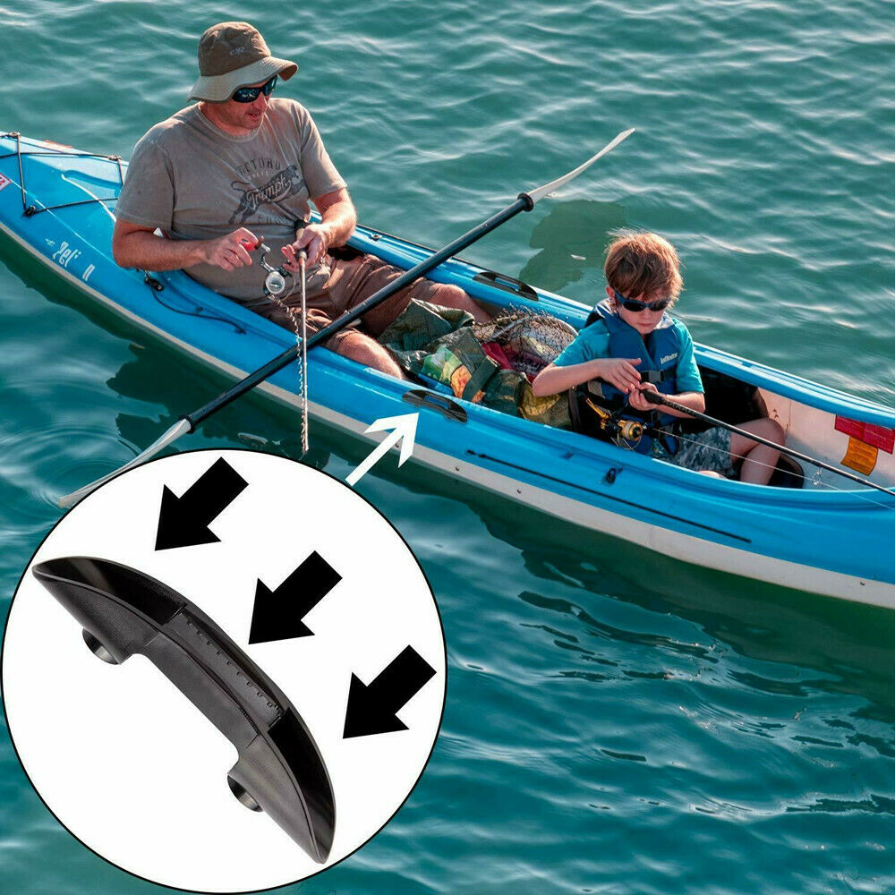 2PCS With Screws Kayak Marine Boat Paddle Clip Holder Watercraft Black Plastic