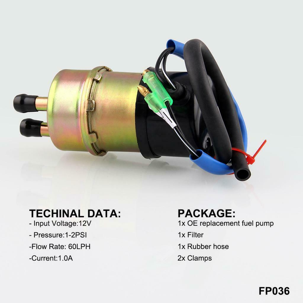 1 Set 12V Electric Fuel Pump 1-2psi 60lph Mule Fuel Pump Fit for Kawasaki