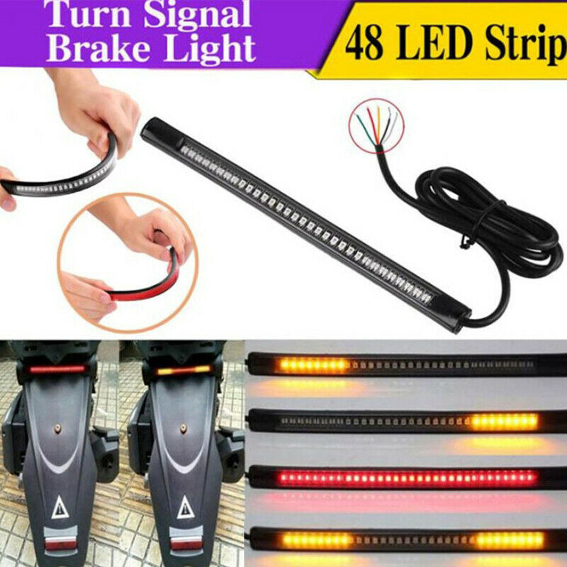 Multifunctions LED Motorcycle Strip Light Brake Tail Turn Signal License.CM Kt