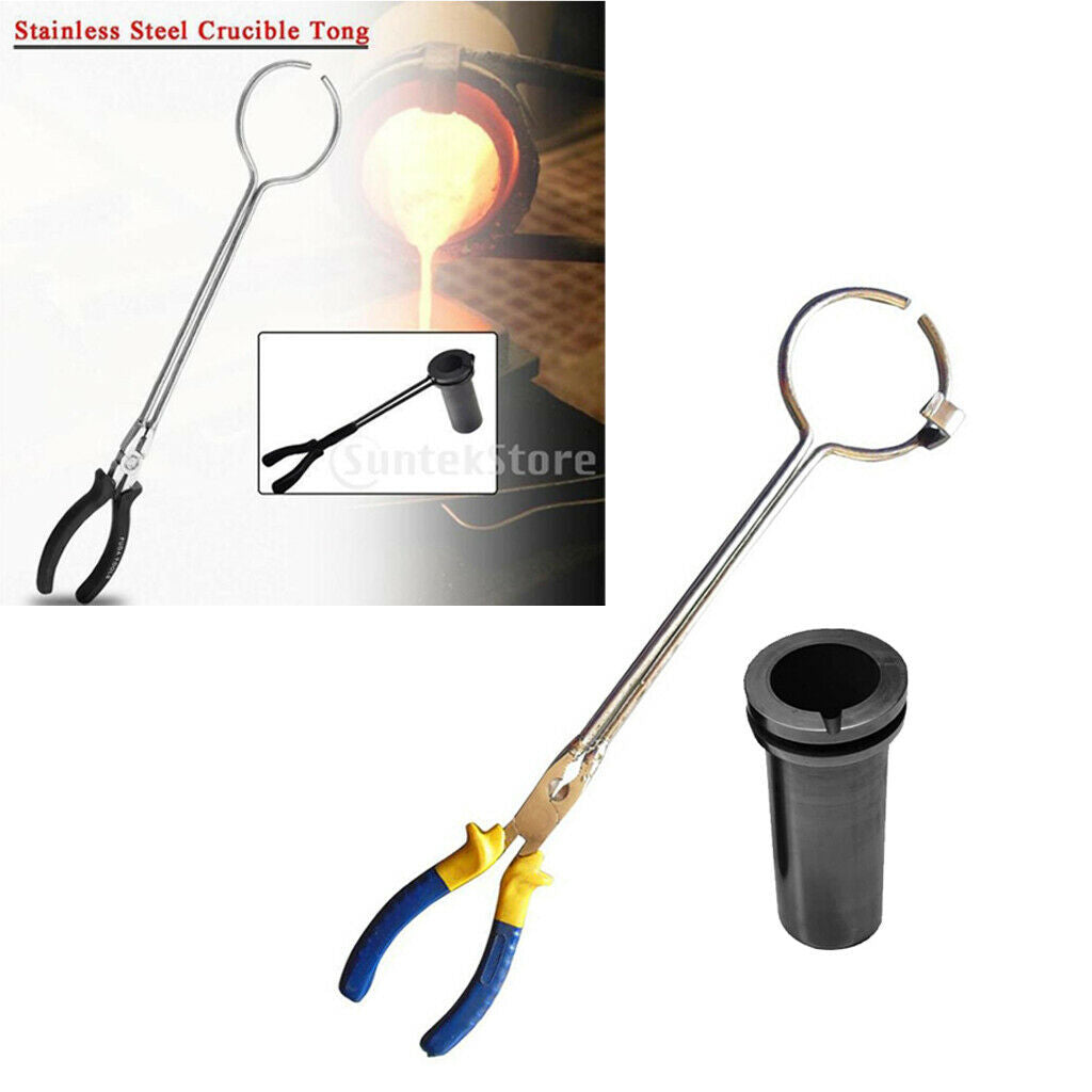 3kg Graphite Crucible+Tongs Metal Melting Scrap Furnace Torch Casting Cup