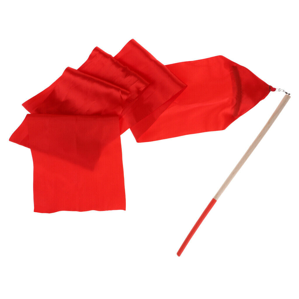 Dancing and Rhythmic Gymnastics Ribbon Dancer Wand Streamers-Red  2m x 20cm