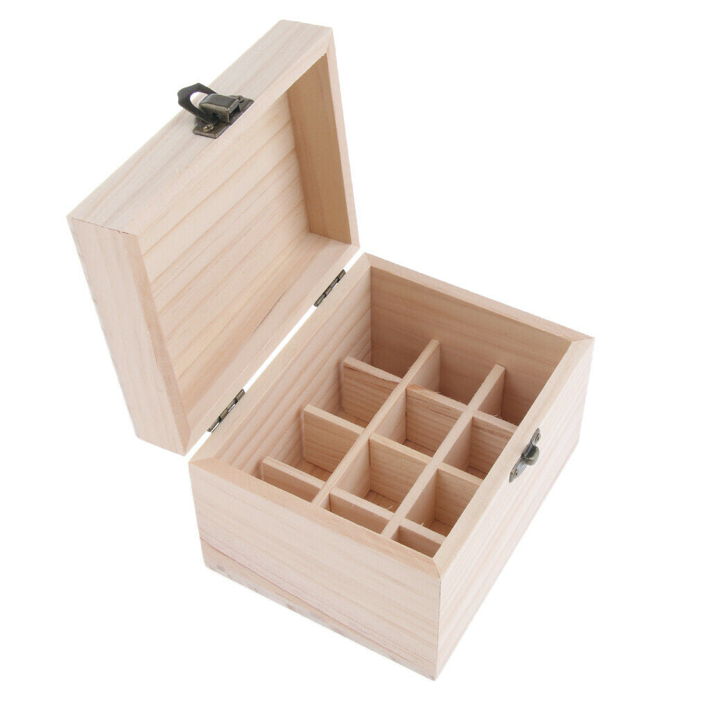 12 Compartments Bottles Wooden Essential Oil Storage Box Carrying Bag