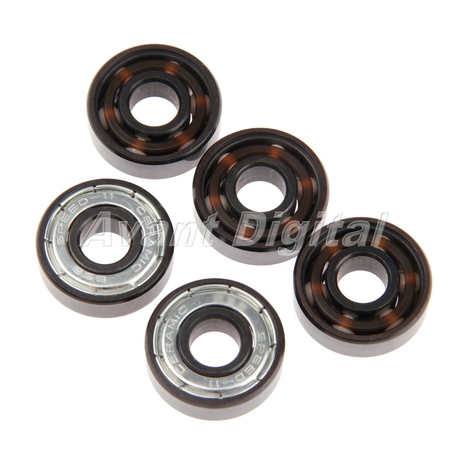 Skate Accessories White Ceramic Ball Inline Skate Bearings Improve Speed 16pcs