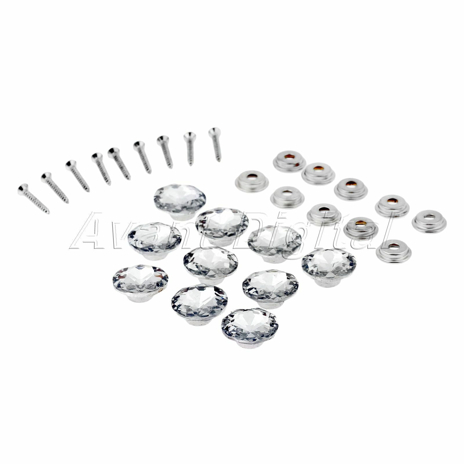 2.0cm 10pcs Sofa Screw Sew Buttons Crystal Upholstery Nails Tacks Shiny Pattern