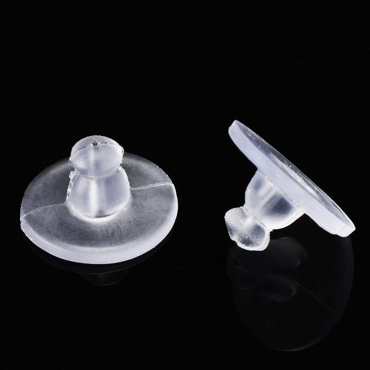 50pcs siliconeEarring Backs Plastic Soft Clear Silicone Ear Stoppers Stabilizers