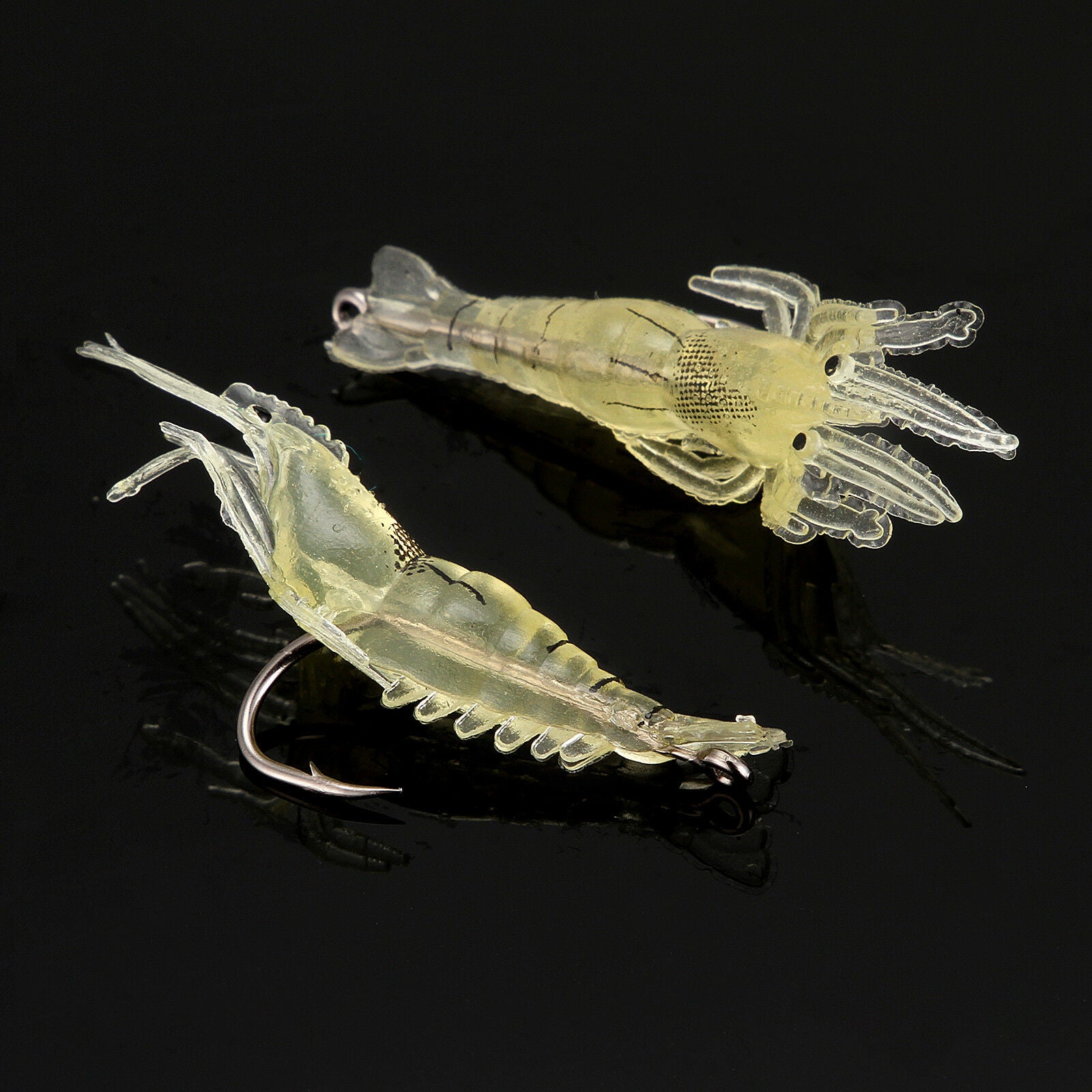 Lot of 20Pcs Lures Bait Shrimp Fishing Simulation Prawn Saltwater Hooks Fish