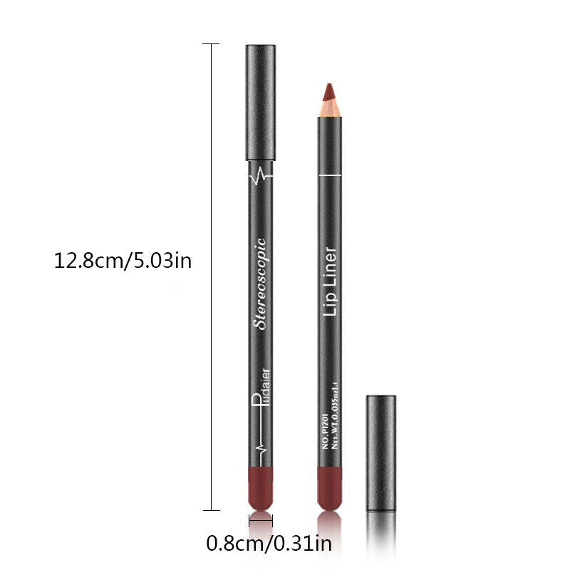 12pcs set Lip Pencils Matte Lipliner Waterproof Smooth Colorful Lipstick PenBDA