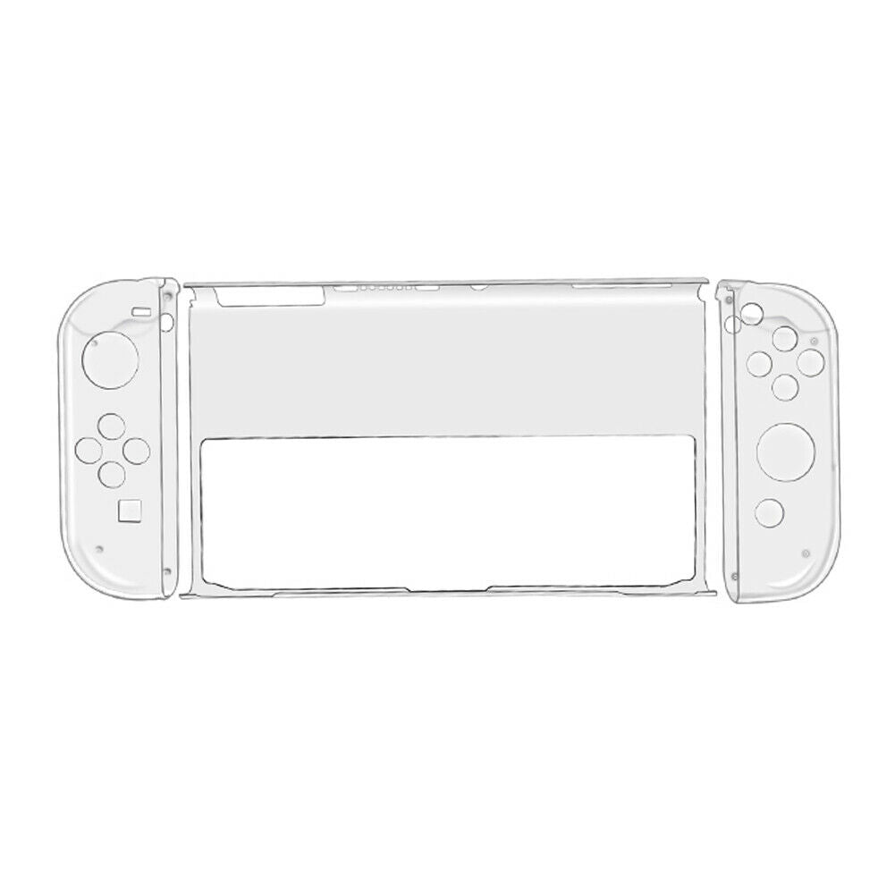 8 in 1 Crystal Cover Set for OLED Controller Tempered Film Thumb Grip Caps